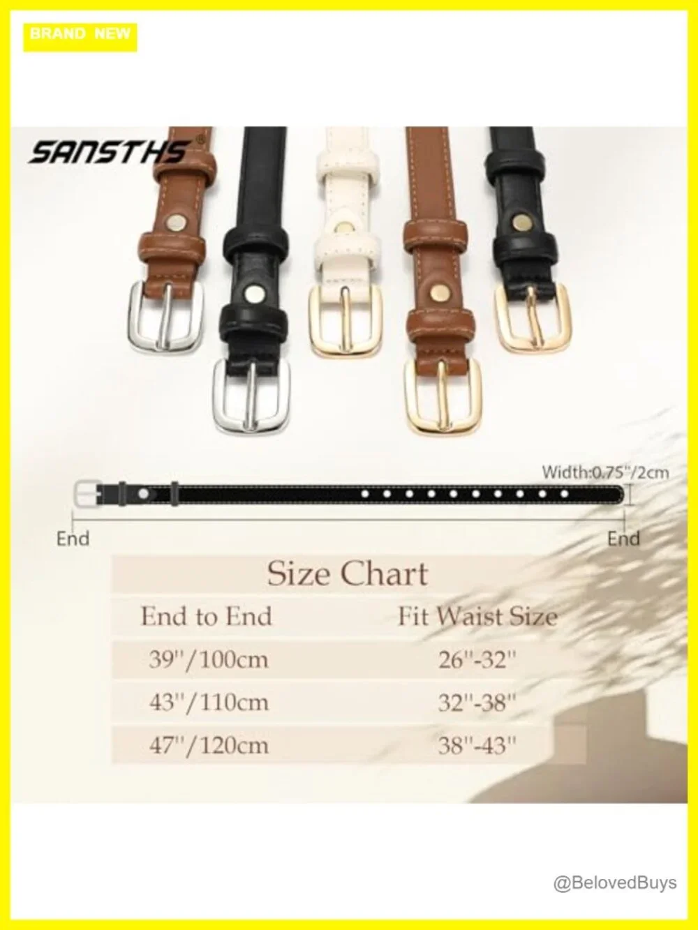 2 Pack Women Thin Faux Leather Belt Skinny Waist Belt for Dresses Jeans Pants